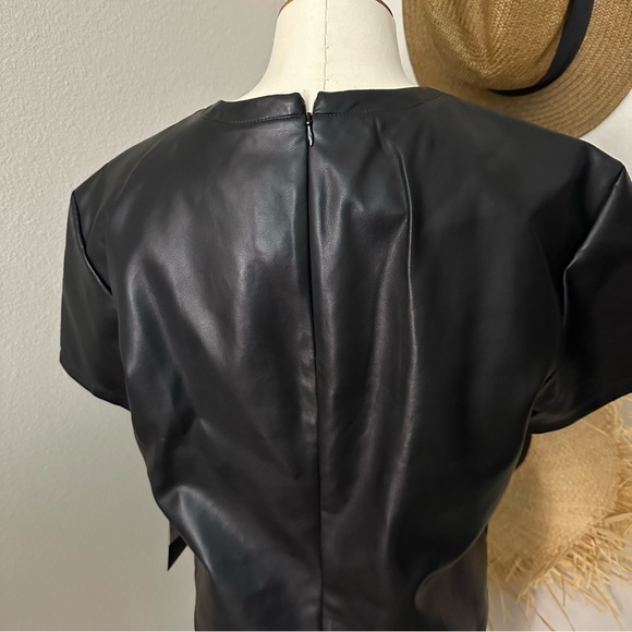 NEW with Tags. Bagatelle Collection Faux Black Leather Blouse. Size Medium - Picture 3 of 6